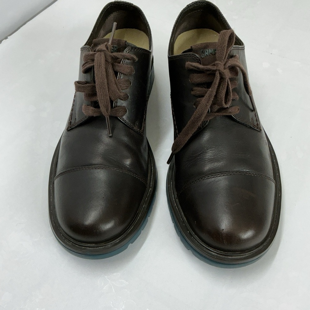 Camper Dark Brown Leather Derby Shoes